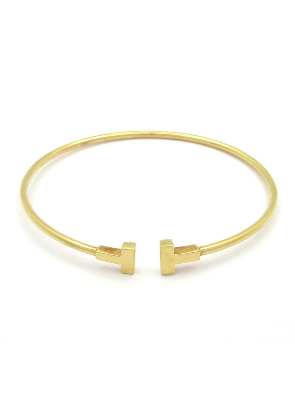 Tiffany&Co. T Narrow Wire Bracelet 18K #329388T21B